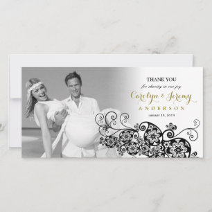 Stylish Floral Paisley Boho Chic Wedding Vielen Da Dankeskarte