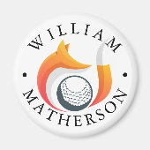 Stylish Fox Custom Name Golf Ball Marker Magnet (Vorne)