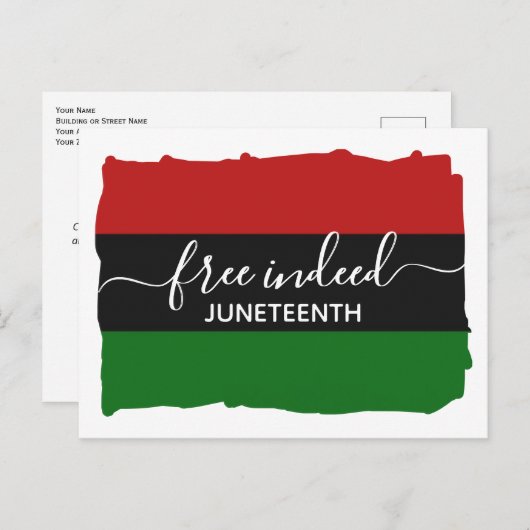 Stylish FREE INDEED Pan African JUNETEENTH Postkarte (Vorne/Hinten)