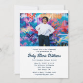 Stylish Fun Custom 2 Foto Graduation Party Einladung (Rückseite)