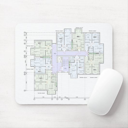 Stylish & Functional Blueprint Mousepad (Mit Mouse)