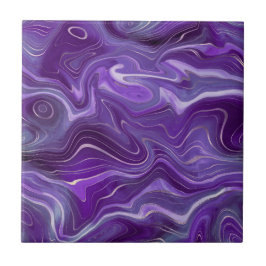 Stylish Funky Groovy Lila Curves Marble 4-6 Fliese