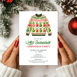 Stylish Funny Ugly Sweater Holiday Invitation Einladung