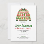 Stylish Funny Ugly Sweater Holiday Invitation Einladung (Vorderseite)