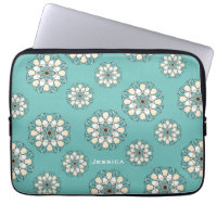 Stylish Geometric Aquamarin Floral Mandala