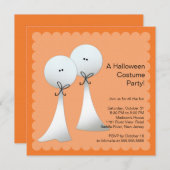 Stylish Ghost Halloween Party Invitation Einladung (Vorne/Hinten)
