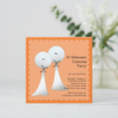 Stylish Ghost Halloween Party Invitation Einladung (Stehend Vorderseite)