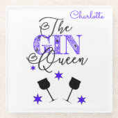 Stylish Gin Queen White Glasuntersetzer (Vorderseite)