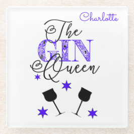 Stylish Gin Queen White Glasuntersetzer