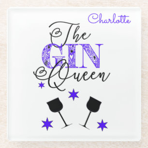 Stylish Gin Queen White Glasuntersetzer