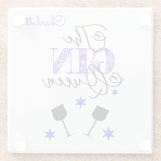 Stylish Gin Queen White Glasuntersetzer (Rückseite)