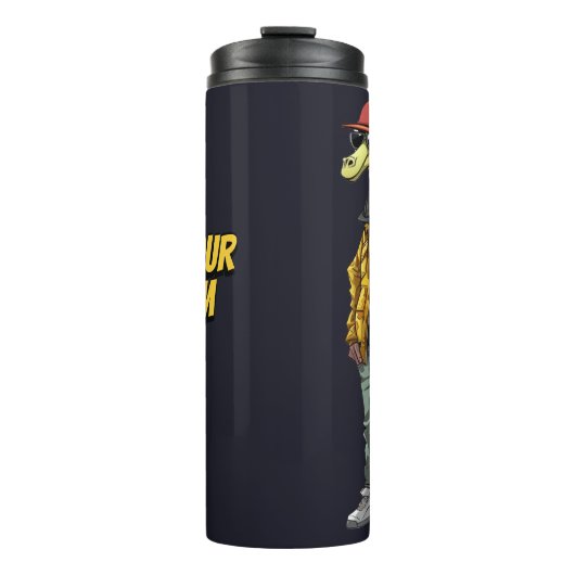 Stylish Giraffe Animal Fashion Thermosbecher (Vorderseite)