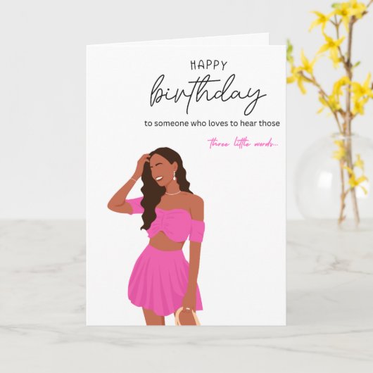Stylish Girl Birthday Wish Karte (Gelbe Blume)
