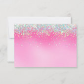 Stylish Girly Dripping Pink Glitter Thank You Card Dankeskarte (Rückseite)