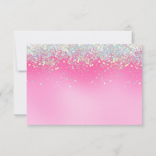 Stylish Girly Dripping Pink Glitter Thank You Card Dankeskarte (Rückseite)
