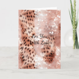 Stylish Girly Pink Rose Gold Glitzer Glitz Karte