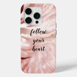 Stylish Girly Pink Rose Gold Zebra Glam Glitz Case-Mate iPhone Hülle