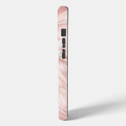 Stylish Girly Pink Rose Gold Zebra Glam Glitz Case-Mate iPhone Hülle (Rückseite / Links)
