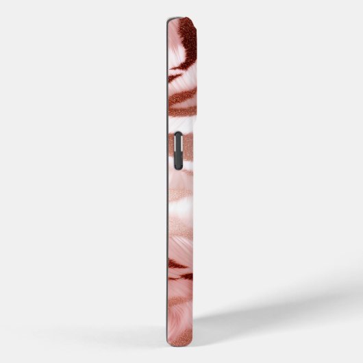 Stylish Girly Pink Rose Gold Zebra Glam Glitz Case-Mate iPhone Hülle (Rückseite / Rechts)