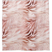 Stylish Girly Pink Rose Gold Zebra Glam Glitz Duschvorhang (Vorderseite)