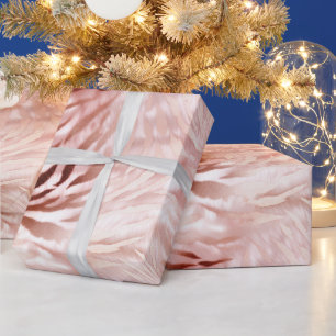 Stylish Girly Pink Rose Gold Zebra Glam Glitz Geschenkpapier