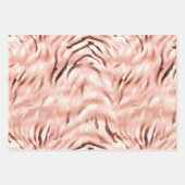 Stylish Girly Pink Rose Gold Zebra Glam Glitz Geschenkpapier Set (Vorderseite 2)