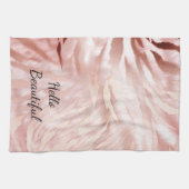 Stylish Girly Pink Rose Gold Zebra Glam Glitz Geschirrtuch (Horizontal)