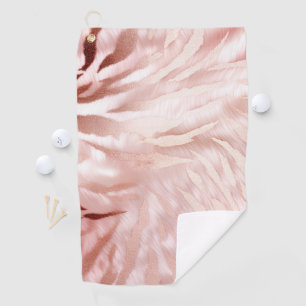 Stylish Girly Pink Rose Gold Zebra Glam Glitz Golfhandtuch