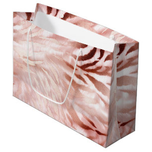 Stylish Girly Pink Rose Gold Zebra Glam Glitz Große Geschenktüte