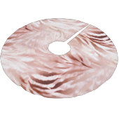 Stylish Girly Pink Rose Gold Zebra Glam Glitz Polyester Weihnachtsbaumdecke (Schrägansicht)