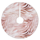 Stylish Girly Pink Rose Gold Zebra Glam Glitz Polyester Weihnachtsbaumdecke (Vorderseite)