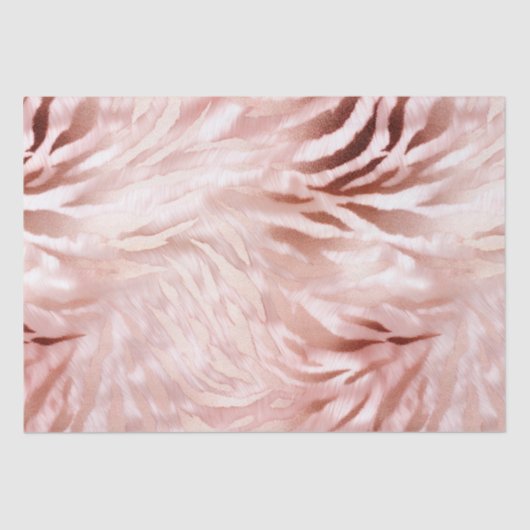 Stylish Girly Pink Rose Gold Zebra Glam Glitz Seidenpapier (Vorderseite)