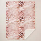 Stylish Girly Pink Rose Gold Zebra Glam Glitz Sherpadecke (Vorderseite)