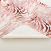 Stylish Girly Pink Rose Gold Zebra Glam Glitz Sherpadecke (3/4)