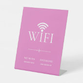 Stylish Girly Pink Wifi Network Password Sign Sockelschild (Vorderseite)