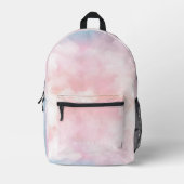 Stylish Girly Sky Blue Pink Pastel Cloud Bedruckter Rucksack (Vorderseite)