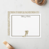 Stylish Glam Stiletto Individuelle Name Mitteilungskarte (Vorderseite/Rückseite Beispiel)