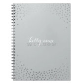 STYLISH GLAMOROUS Mini Konfetti Schnee silber grau Notizblock (Vorderseite)