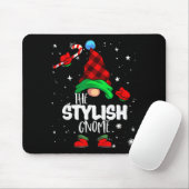 Stylish Gnome Red Buffalo Plaid Matching Family Ch Mousepad (Mit Mouse)
