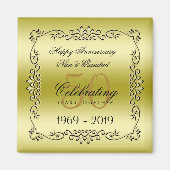 Stylish Gold 50. Hochzeitstag Magnet (Vorne)