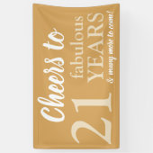 Stylish Gold and White 21st Birthday Banner (Vertikal)