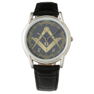 Stylish Gold Border Masonic eWatch Armbanduhr