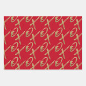 Stylish Gold Brush X O X Valentine Day Pattern Geschenkpapier Set (Vorderseite)