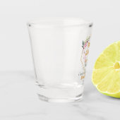 Stylish Gold Cherry Blossom Sweet 16 Personalisier Schnapsglas (Links)