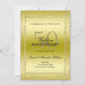 Stylish Gold Confetti 50. Hochzeit Save The Date (Vorderseite)