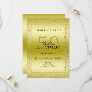 Stylish Gold Confetti 50. Hochzeit Save The Date