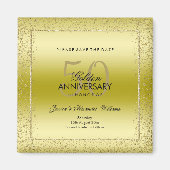 Stylish Gold Confetti 50. Magnet (Vorne)