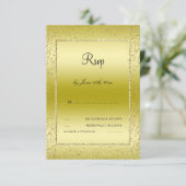 Stylish Gold Confetti 50. Wedding RSVP (Stehend Vorderseite)
