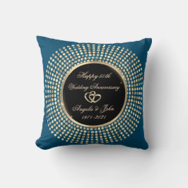 Stylish Gold Dots 50. Hochzeitstag Kissen