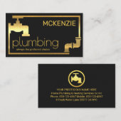 Stylish Gold Faucet Piping Frame Visitenkarte (Vorne/Hinten)